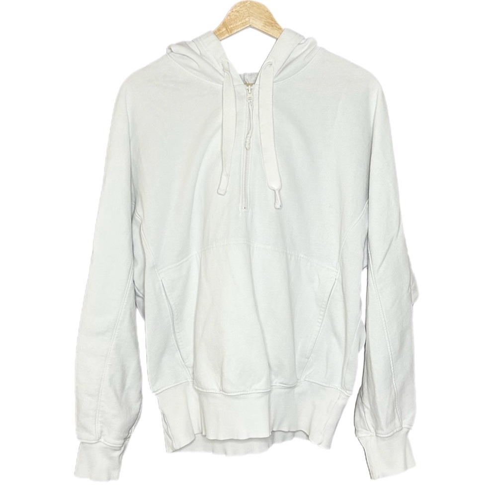 Free People Movement White Hoodie Sweatshirt Quarter Zip Women’s XXL